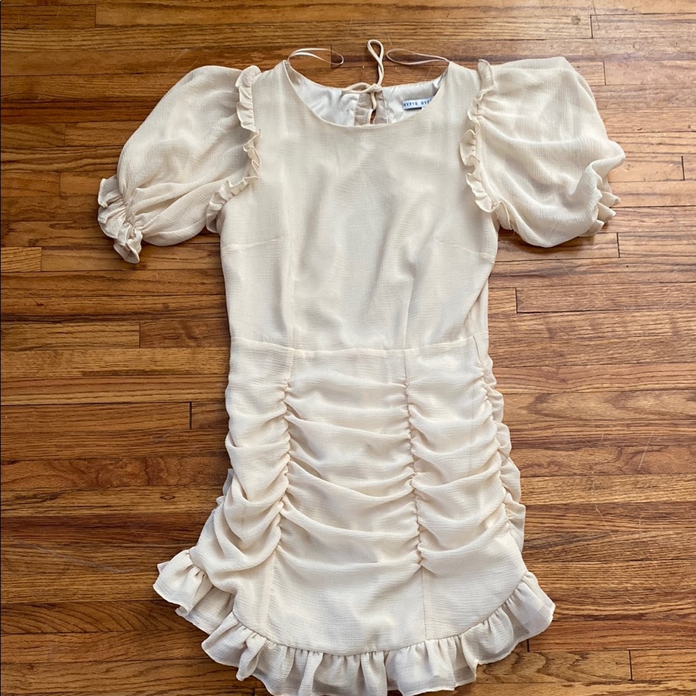 Cream Ruffled Women’s Cocktail Dress